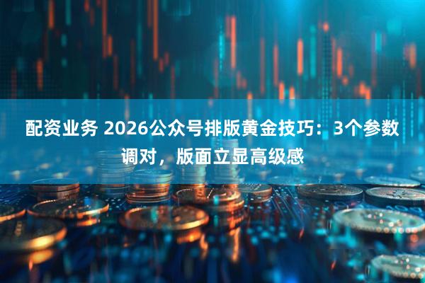 配资业务 2026公众号排版黄金技巧：3个参数调对，版面立显高级感